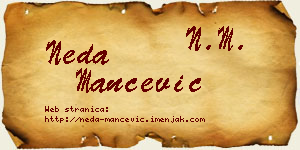 Neda Mančević vizit kartica
